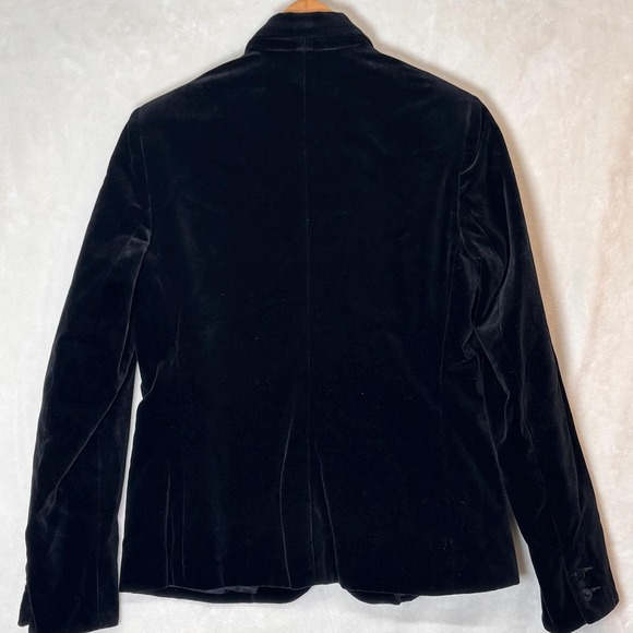 VTG Black Velvet Blazer 90s Dark Academia Goth Jacket Chaus Cotton Velvet 9/10 - Picture 2 of 6